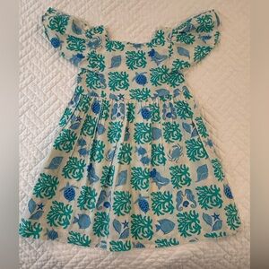 NWT Mini Boden Flutter Sleeve Dress with Ocean Print